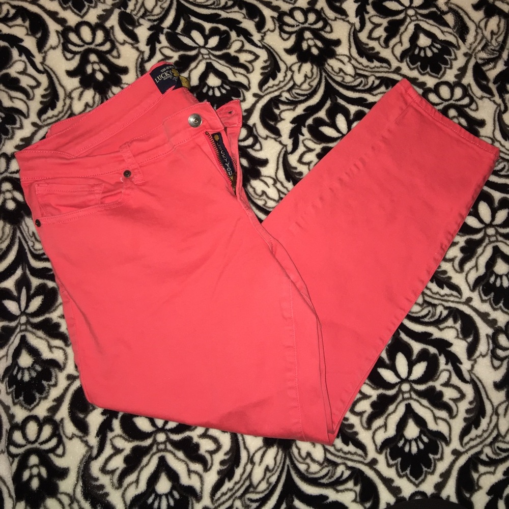 LUCKY BRAND bright pink/coral capri pants